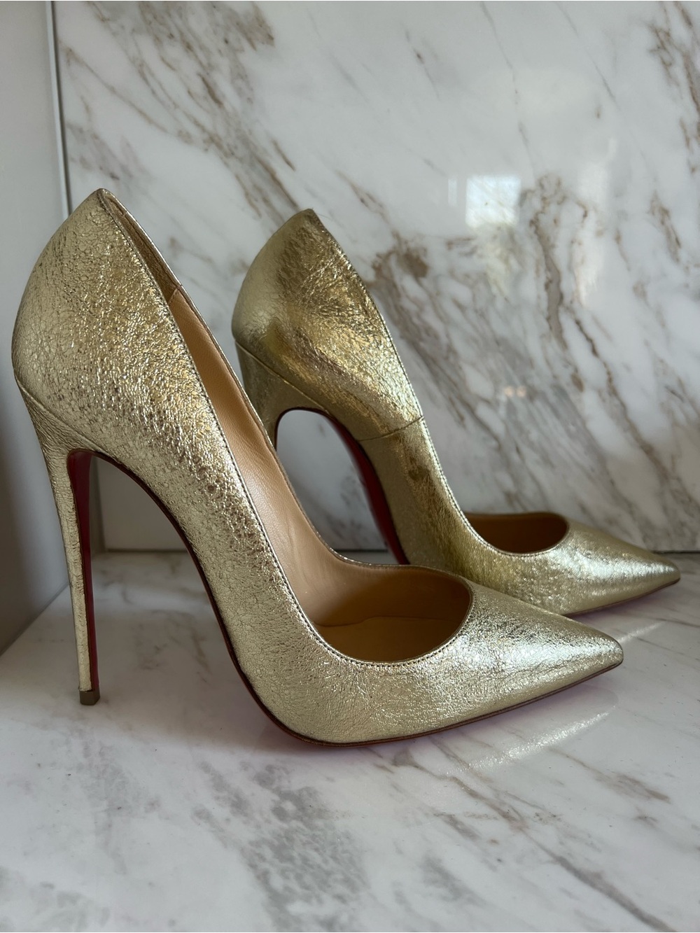 Christian Louboutin So Kate foil gold 120mm 39